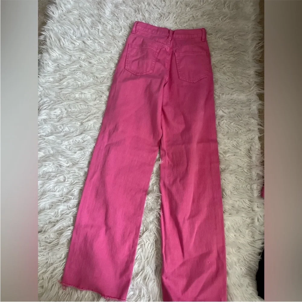 Pink Wide-Leg Jeans - Picture 3 of 5